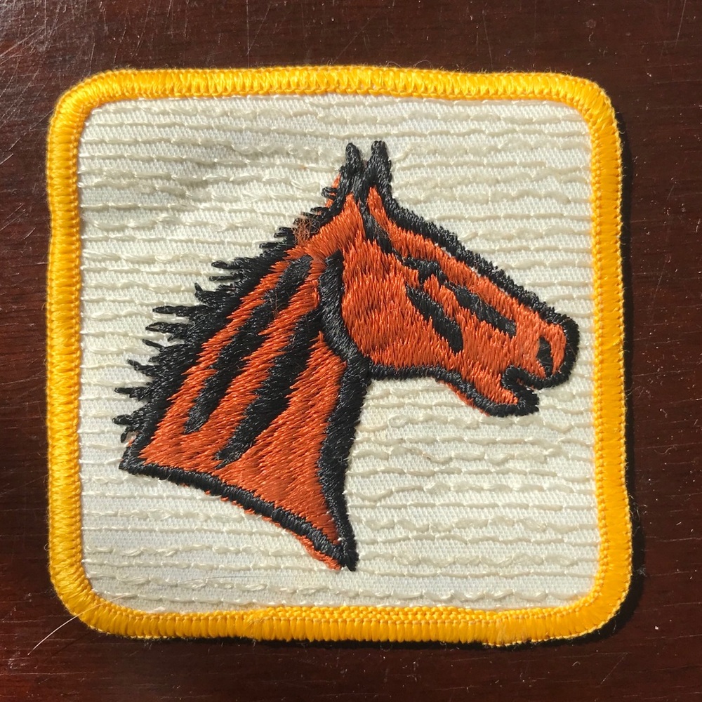Vintage square horse patch 3” across